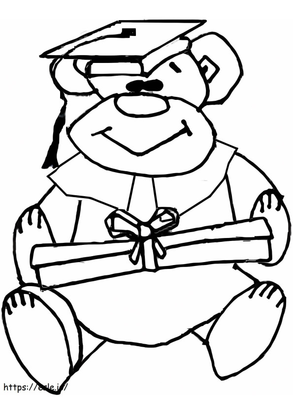 Graduation Bear coloring page