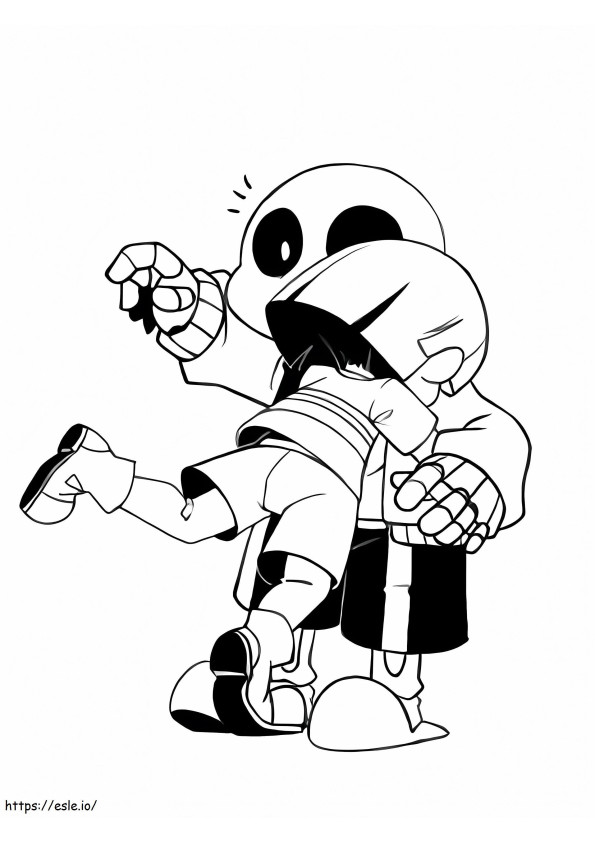Frisk And Sans coloring page