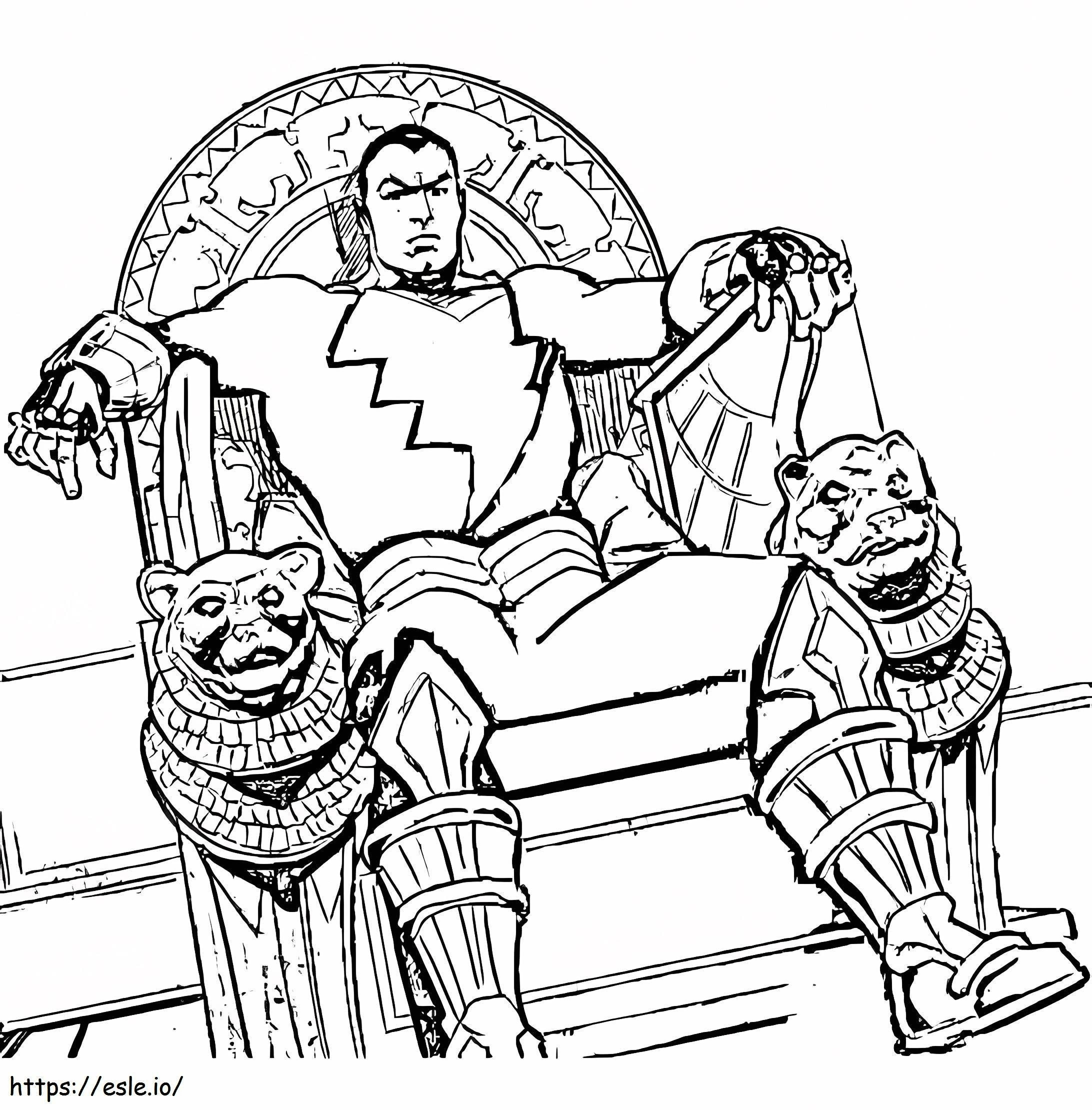 Coloriage Adam noir sur le trône à imprimer dessin