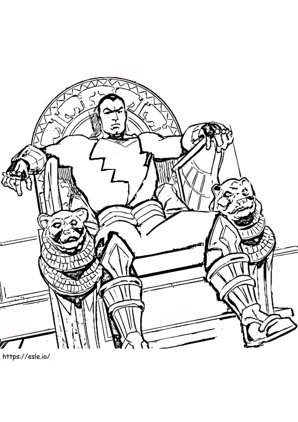Black Adam On The Throne coloring page