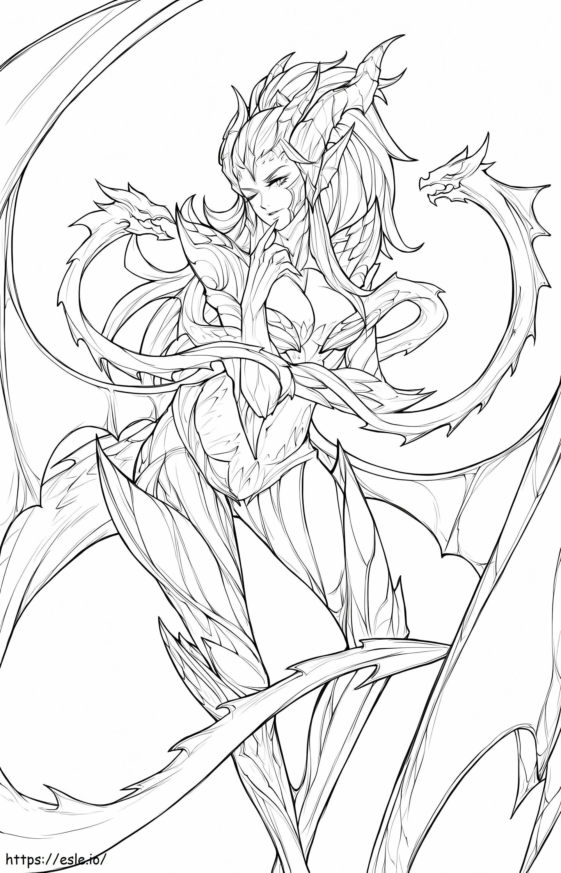 1561017538 Dragon Sorceress Zyra A4 coloring page
