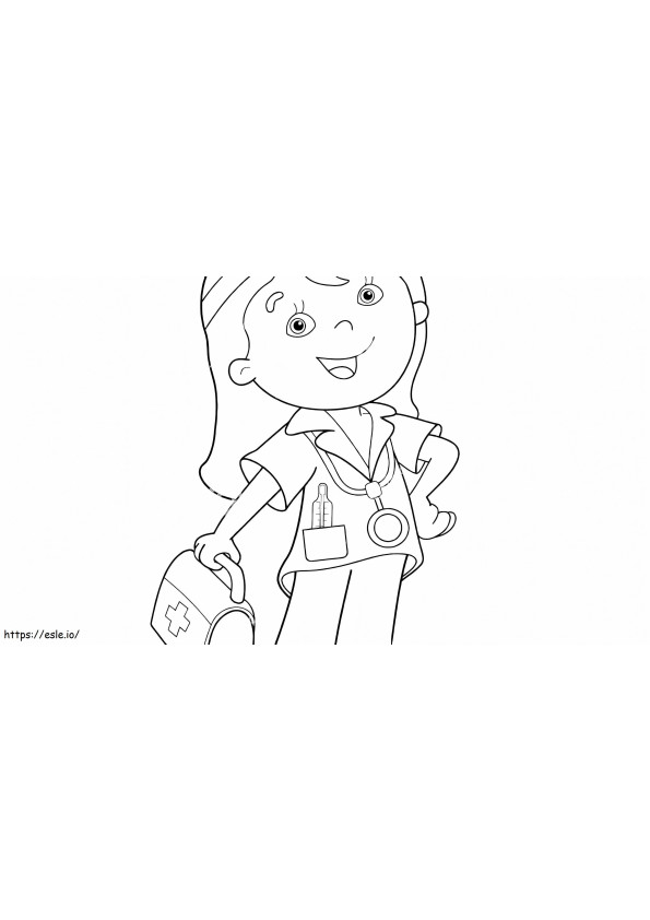 Little Girl Doctor coloring page