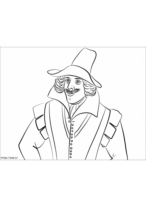 Guy Fawkes coloring page