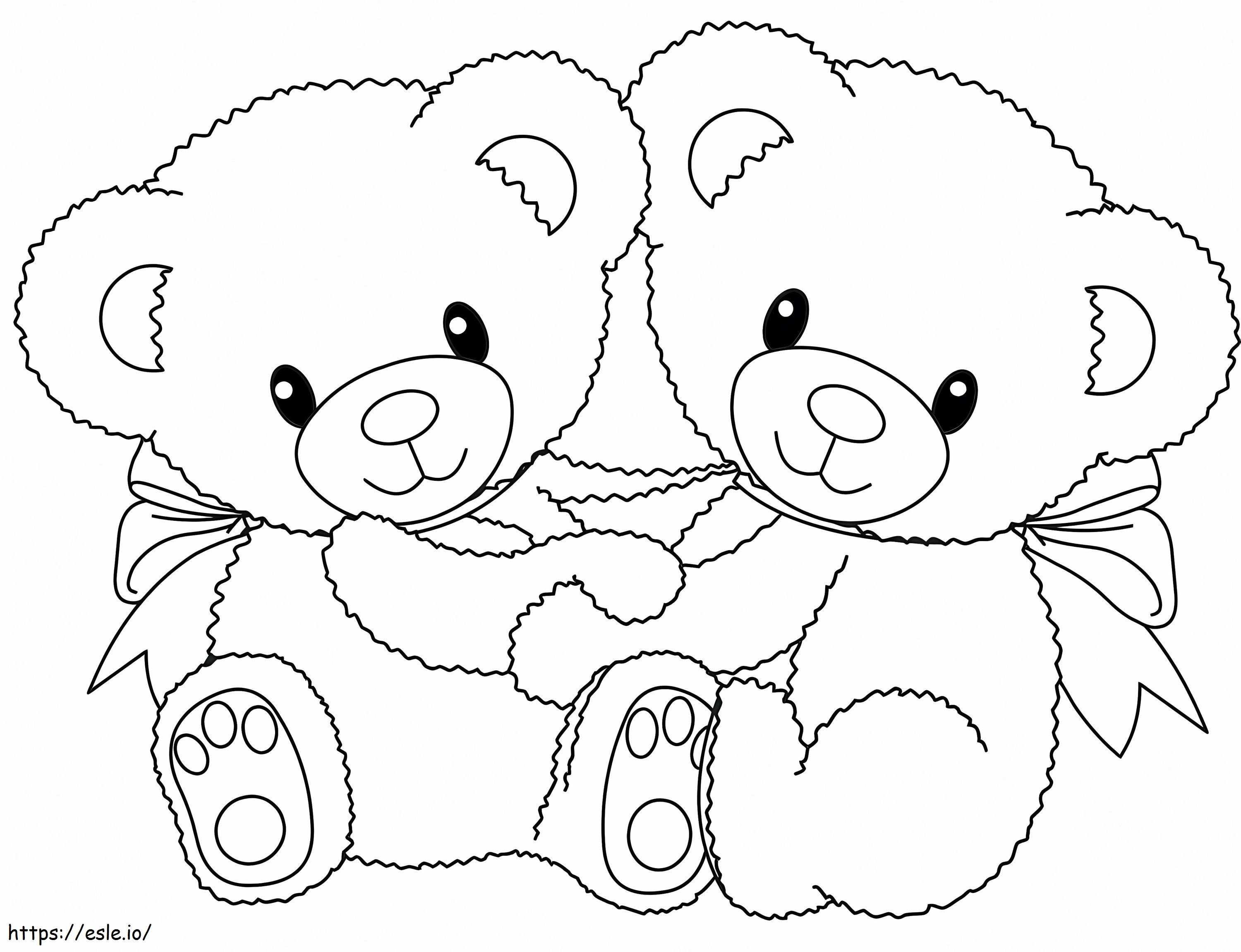 Schattige teddyberen kleurplaat kleurplaat