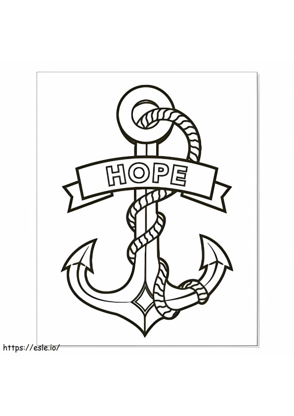 Anchor Hope coloring page