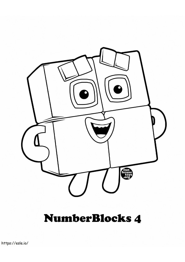 Number Blocks 4 coloring page