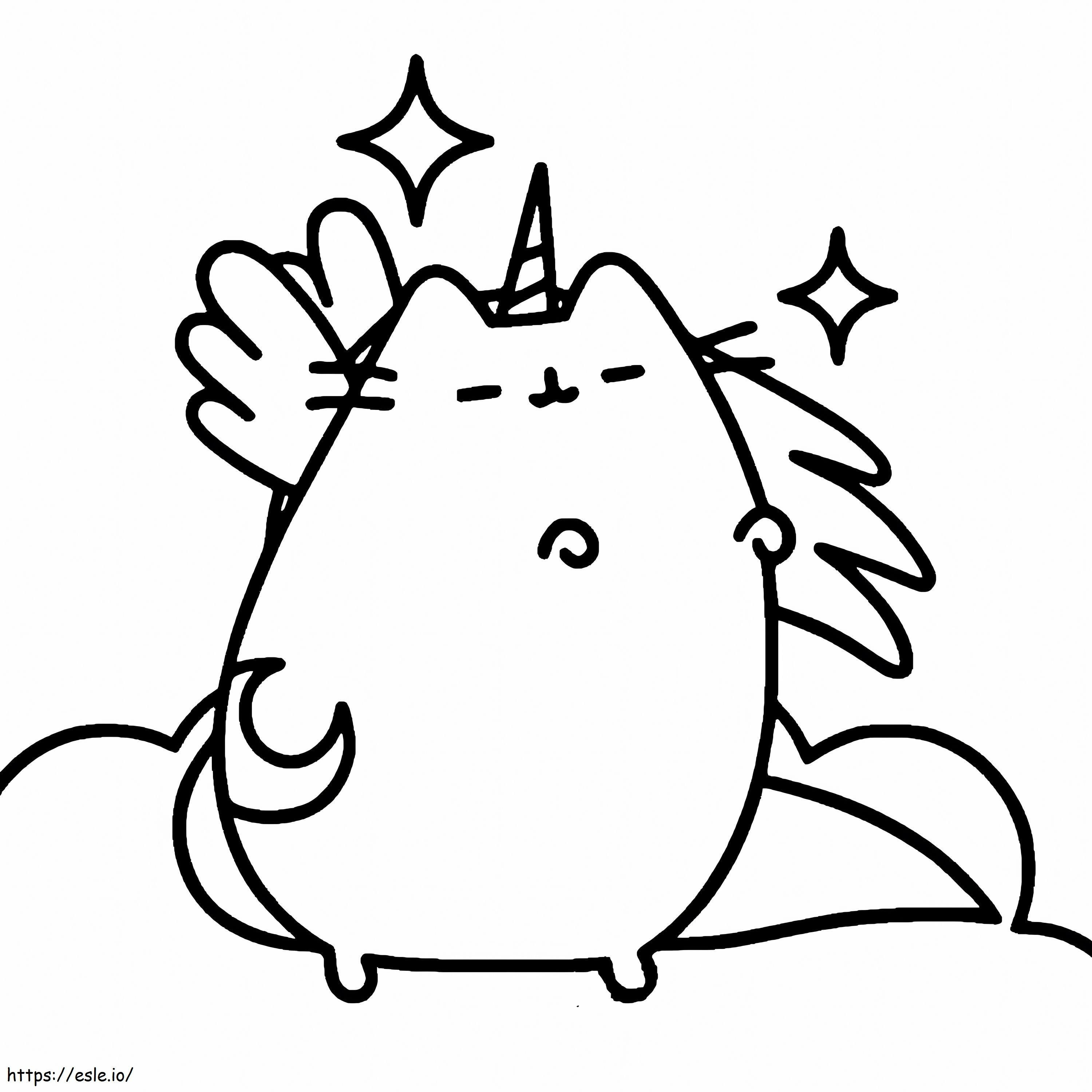 Angel Unicorn Pusheen coloring page