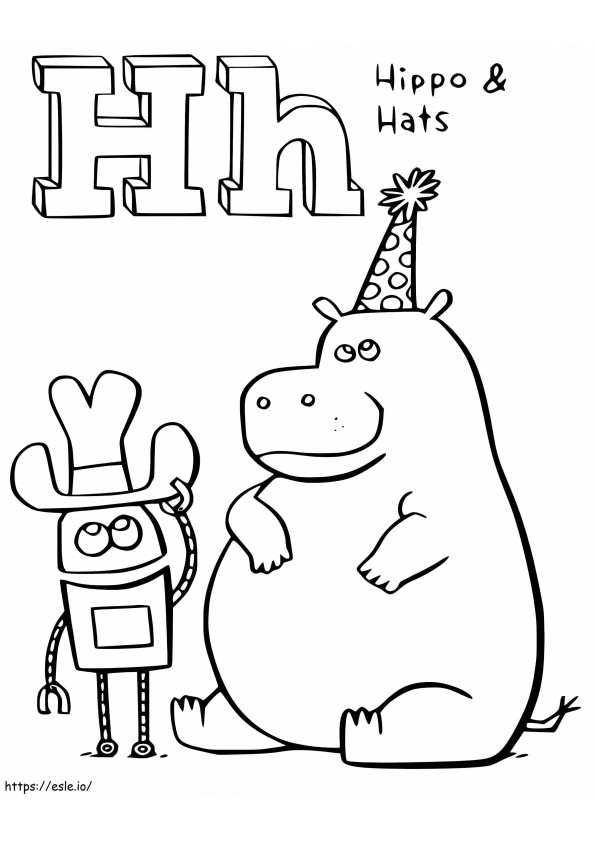 StoryBots Letter H coloring page