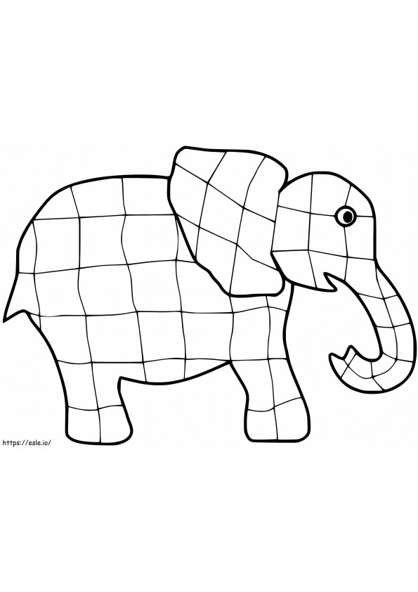 Fácil Elmer El Elefante para colorear