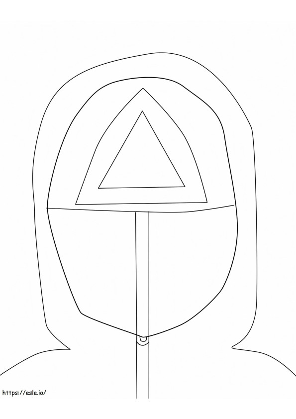 Rysunek twarzy trójkąta jednolitej czerwonej straży kolorowanka