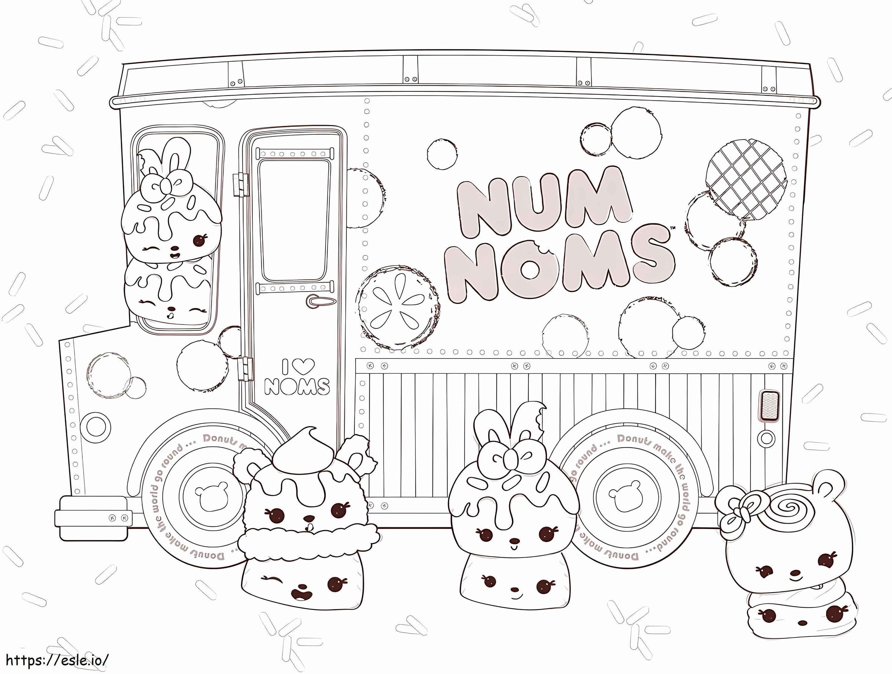All The Characters In Num Noms With Bus coloring page