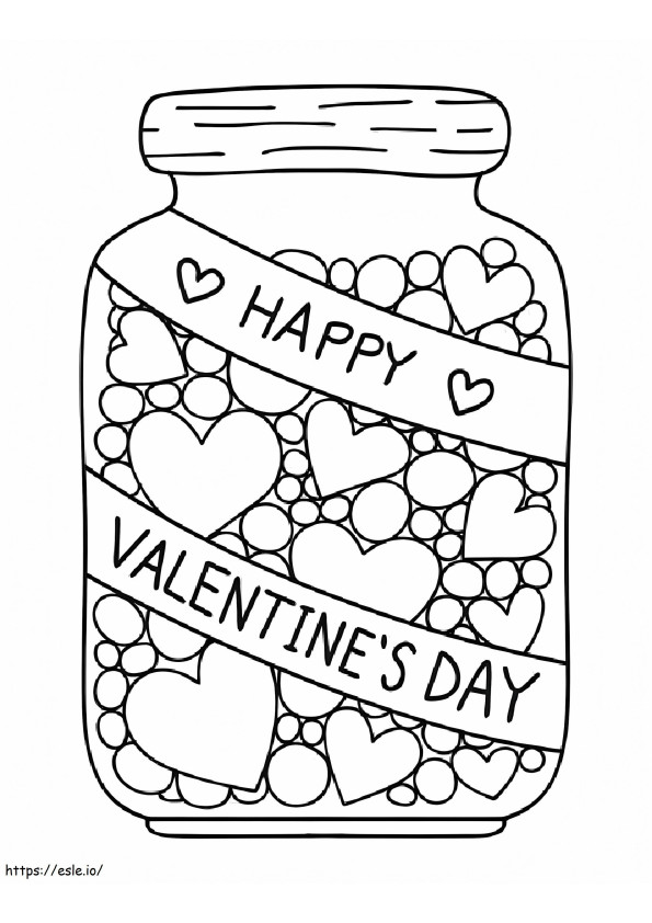 Printable Happy Valentines Day de colorat