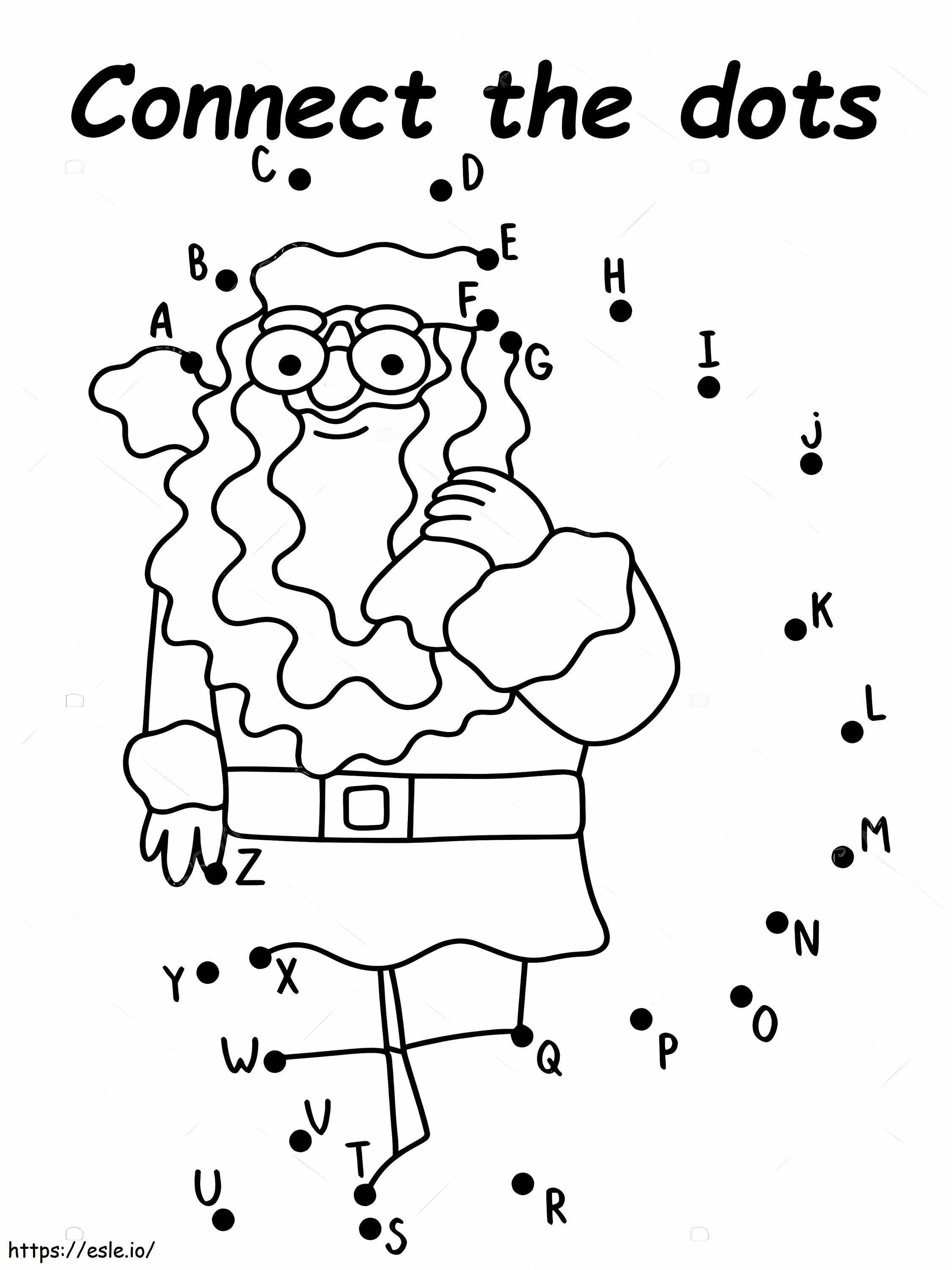 Engraçado Papai Noel ponto a ponto para colorir