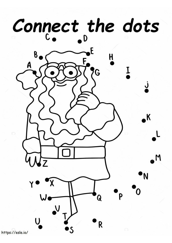 Połącz kropki zabawny Święty Mikołaj kolorowanka