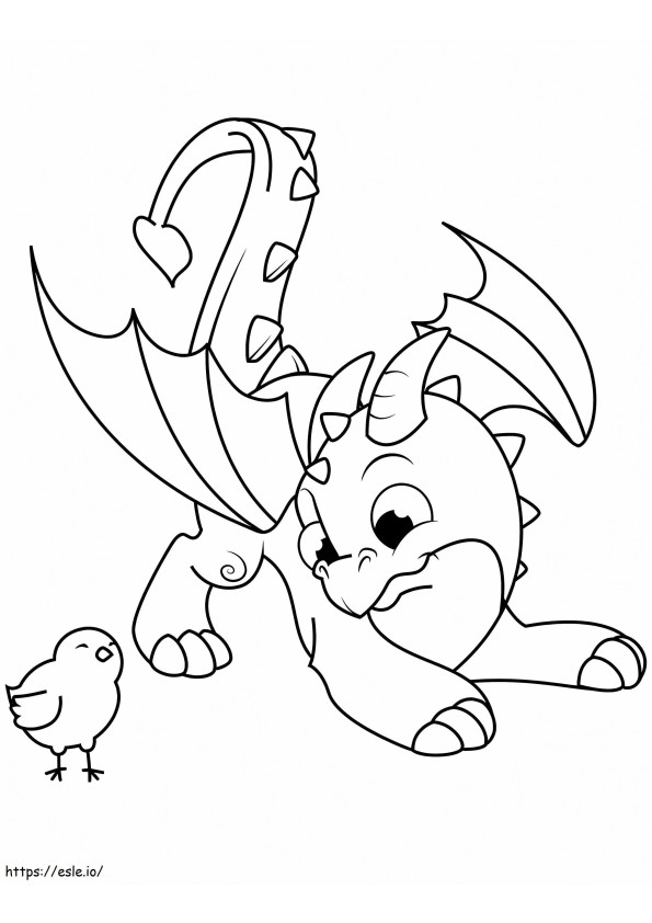 Dragon And Chick coloring page