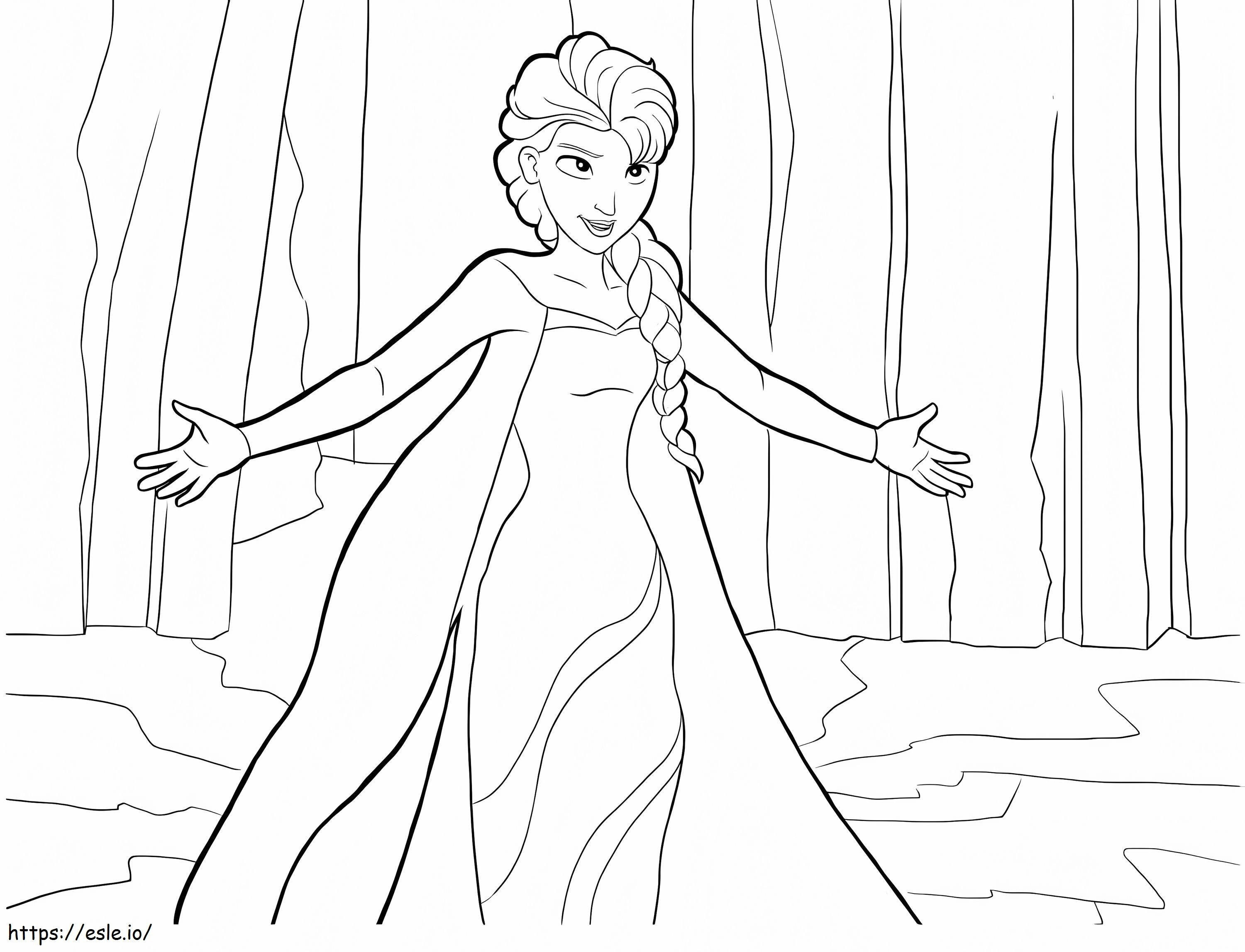 Elsa laulaa värityskuva