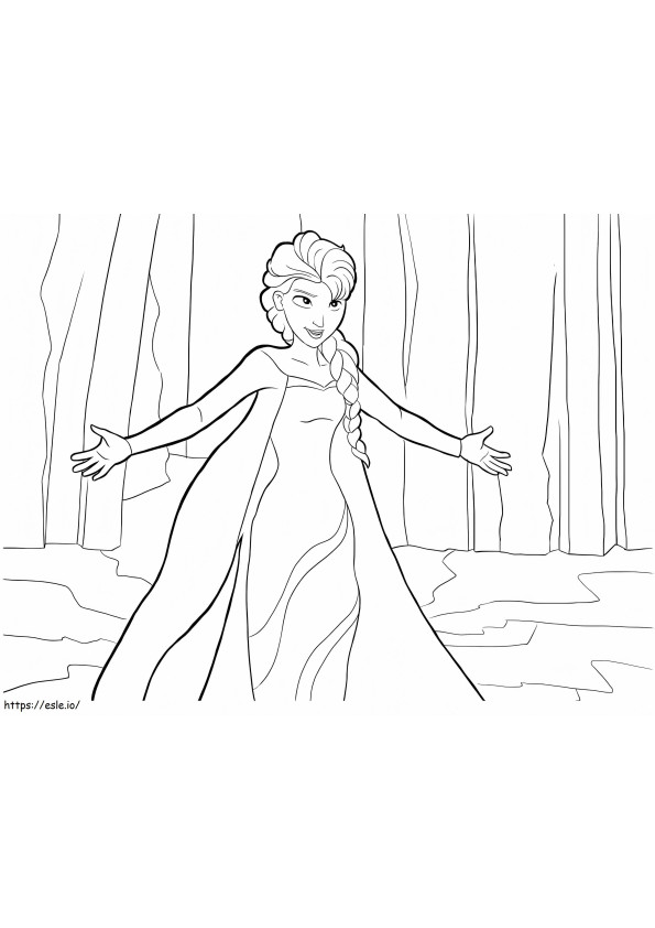 Elsa cantando para colorir