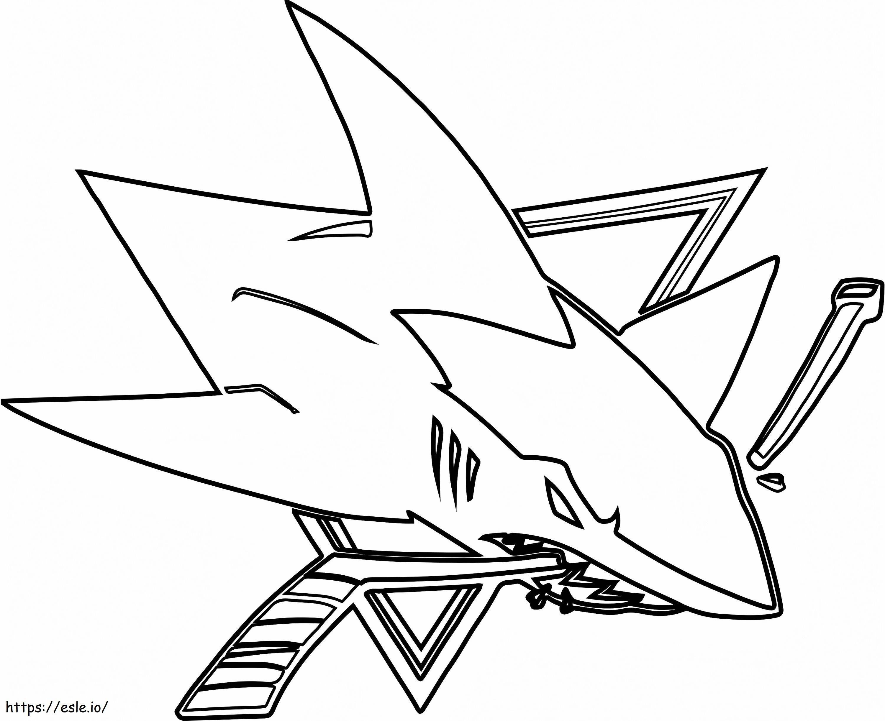 Coloriage Logo des Sharks de San José à imprimer dessin