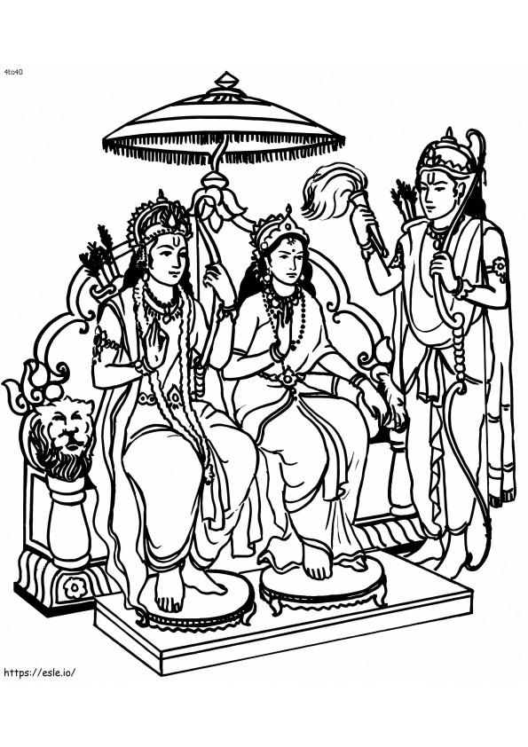 Rama Sita And Laxman coloring page