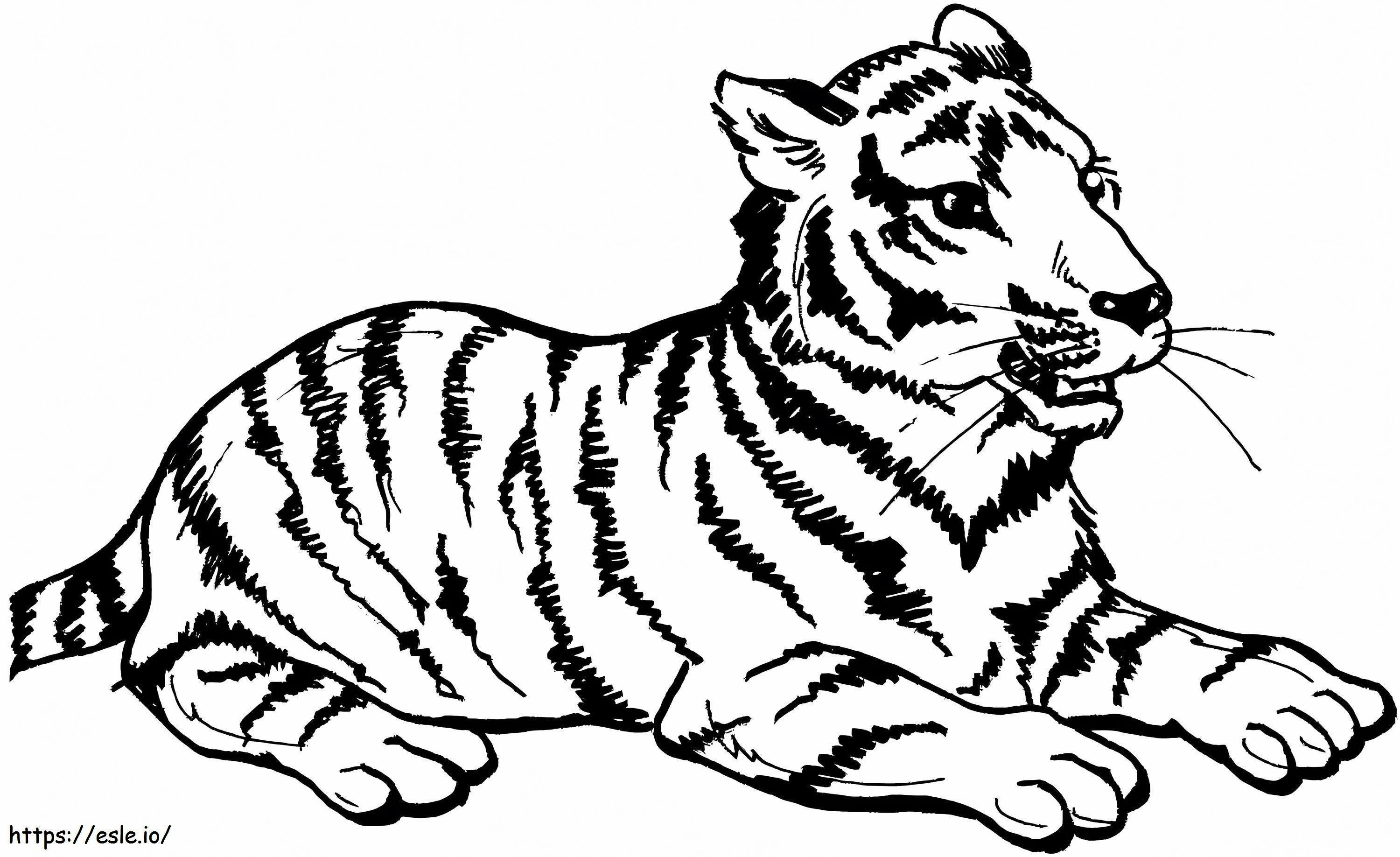 Tiger Sits coloring page