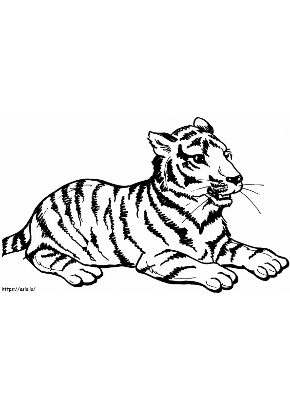 Coloriage Tigre assis à imprimer dessin