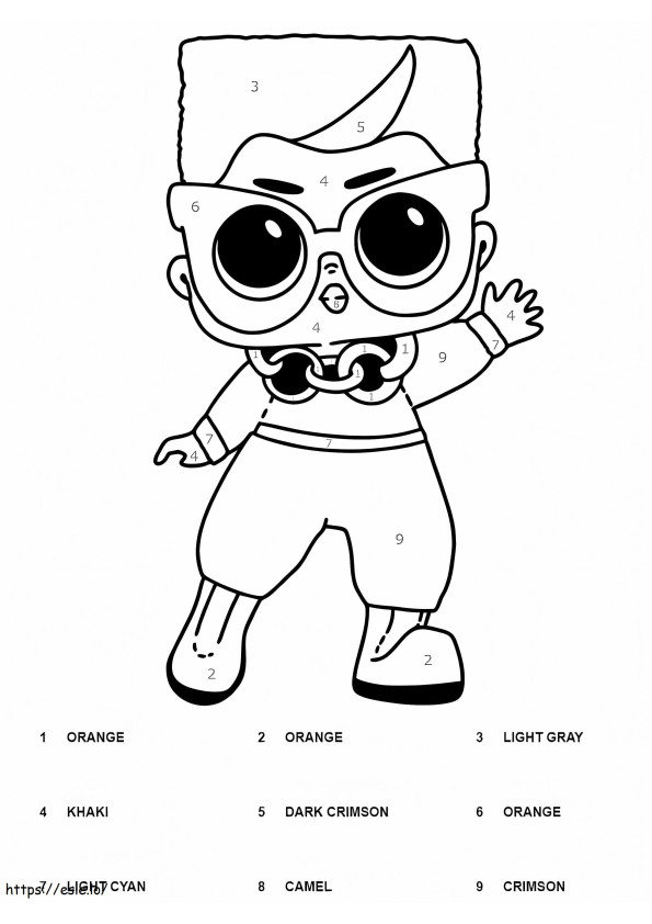 Swaggie Boy LOL Surprise Color By Number coloring page