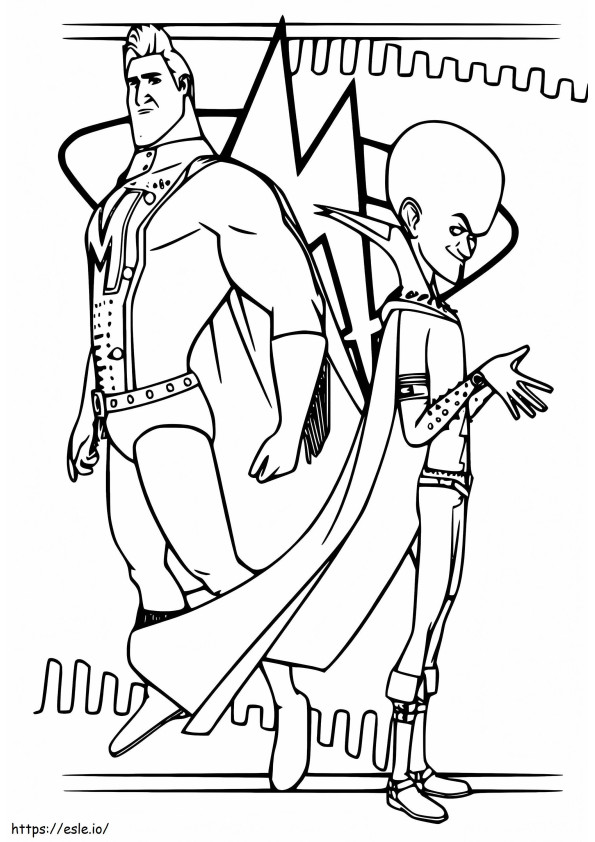 Megamind And Metro Man coloring page