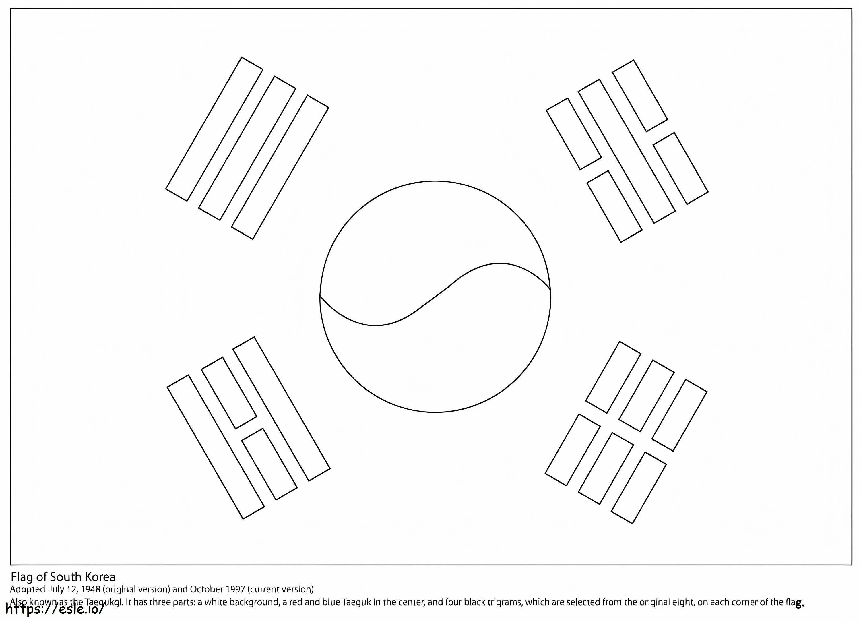 Flag Of South Korea coloring page