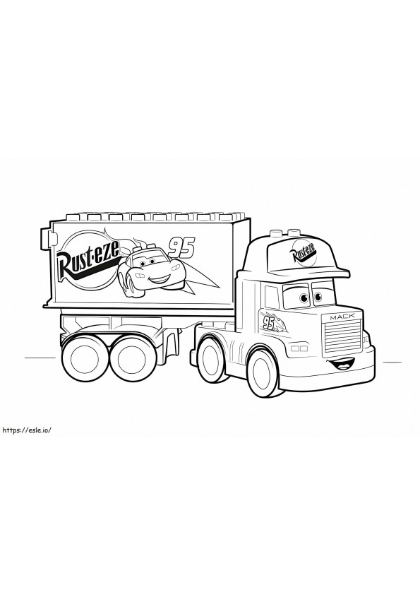 Cars 3 Mack Lego Duplo coloring page