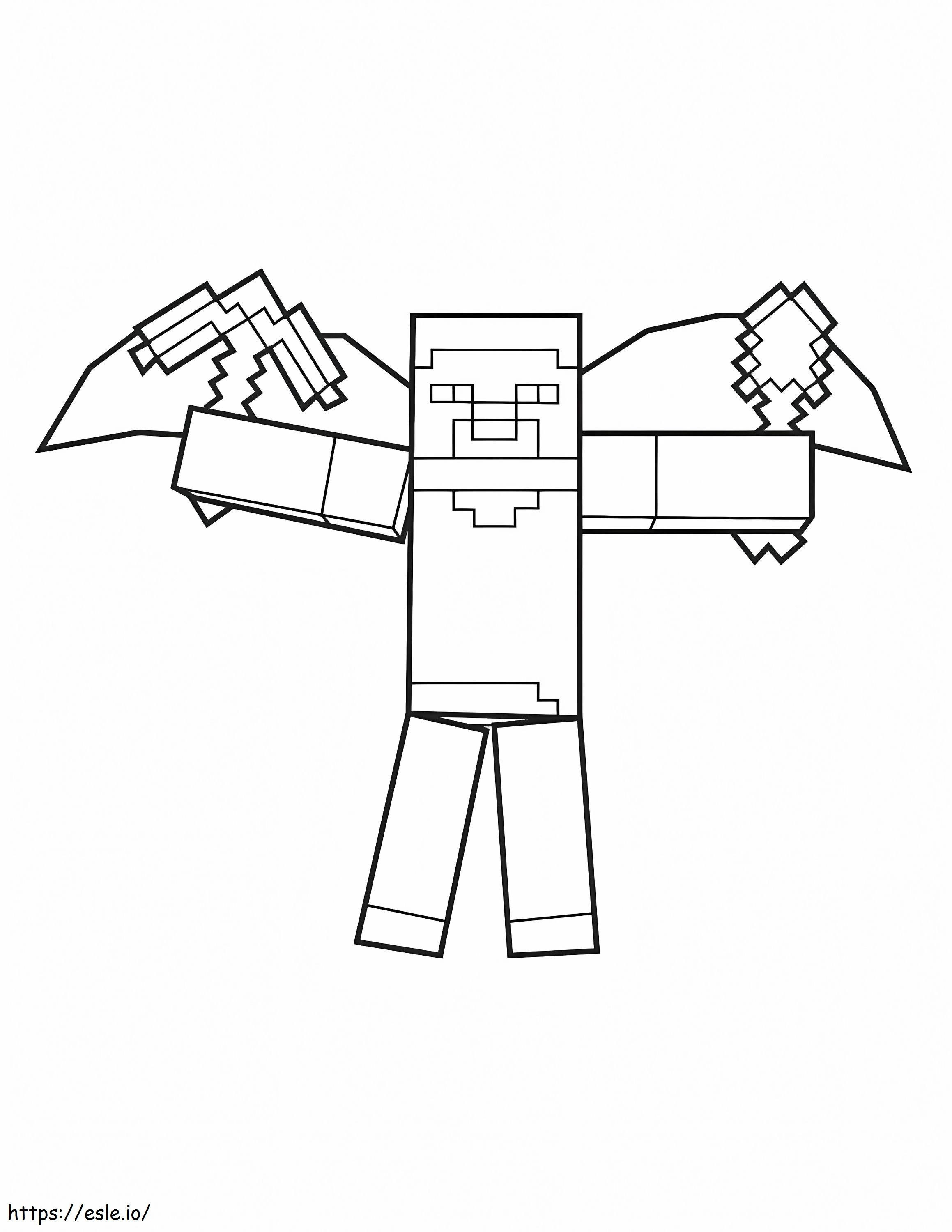 Herobrine With Wings coloring page