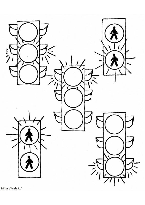 Printable Traffic Lights coloring page