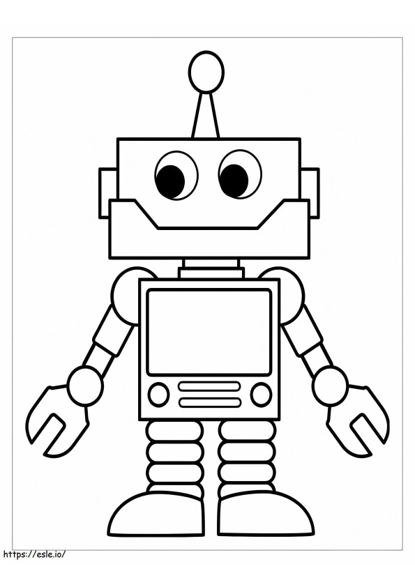 Coloriage Garçon robot souriant à imprimer dessin