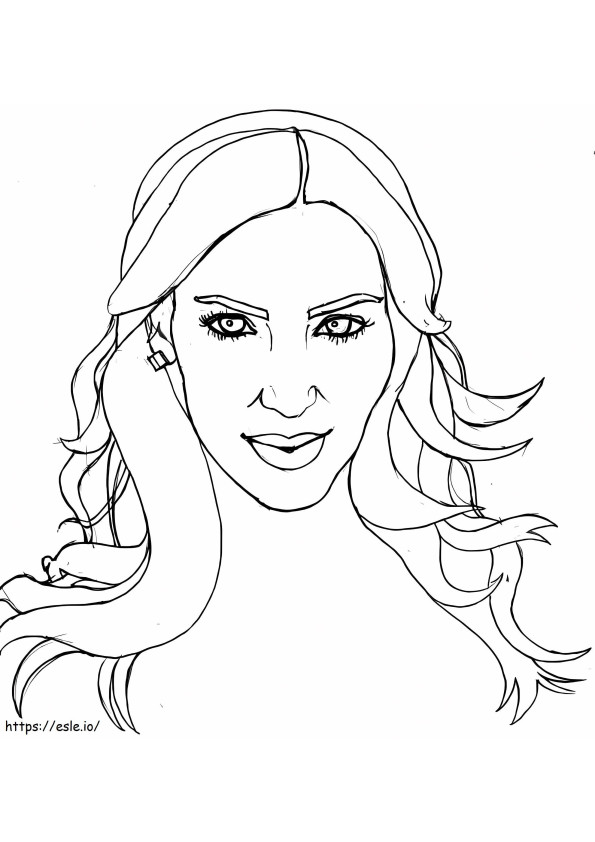 Esboço de Kim Kardashian para colorir