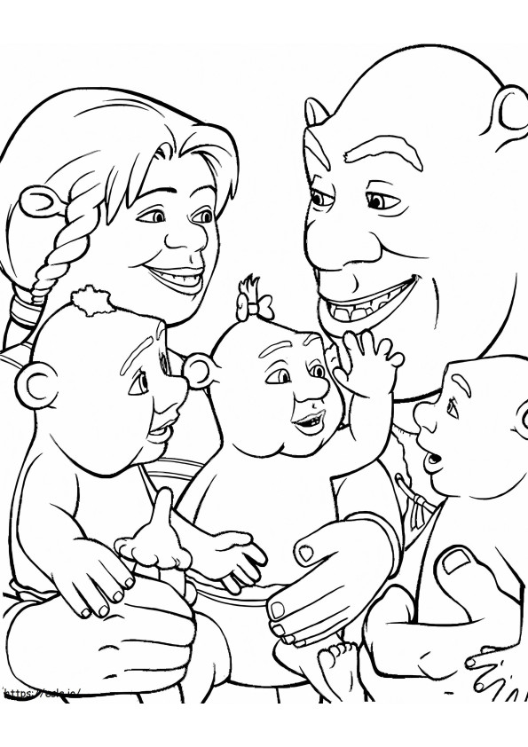 1569339256 Família De Shrek A4 para colorir