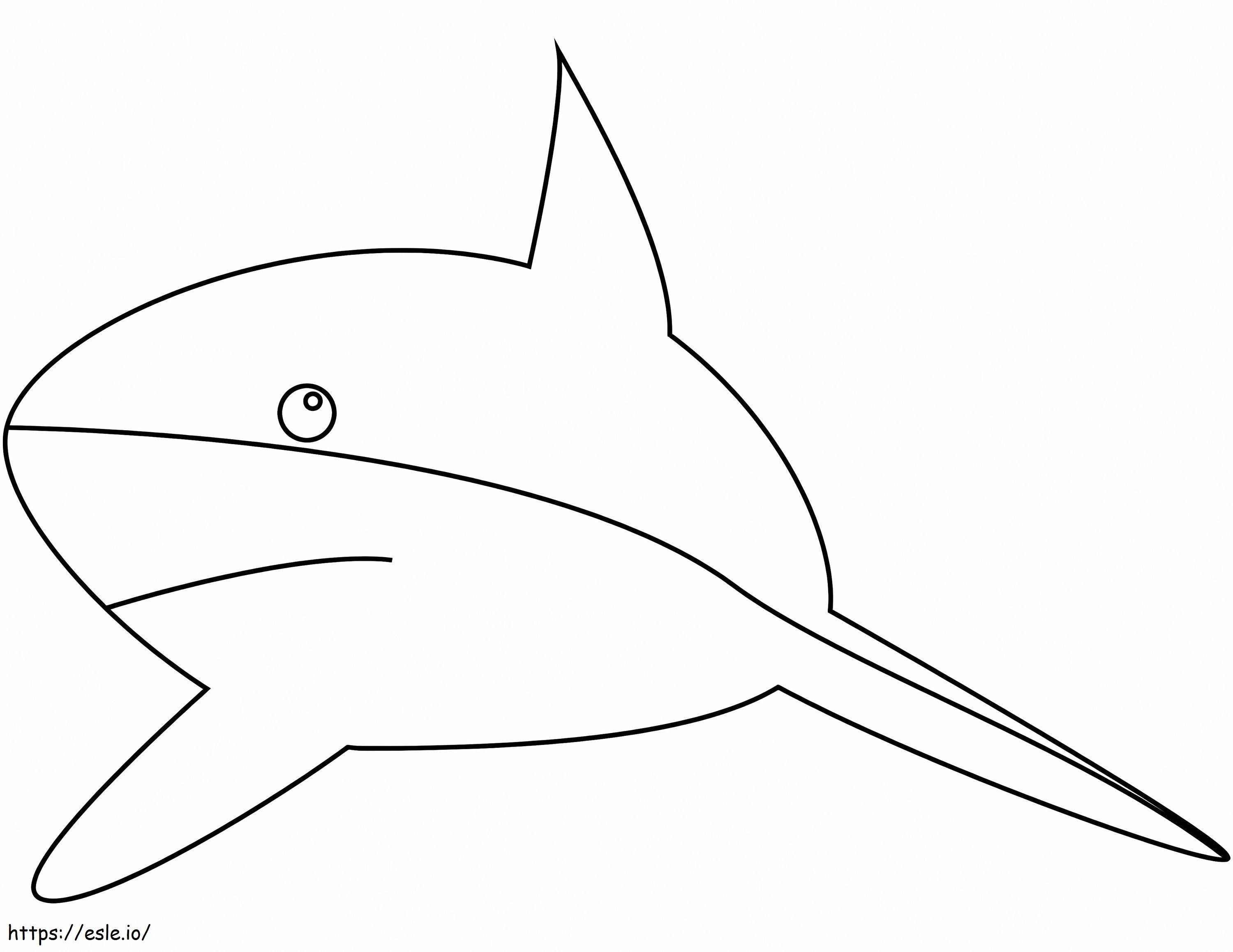 Tiburón fácil para colorear