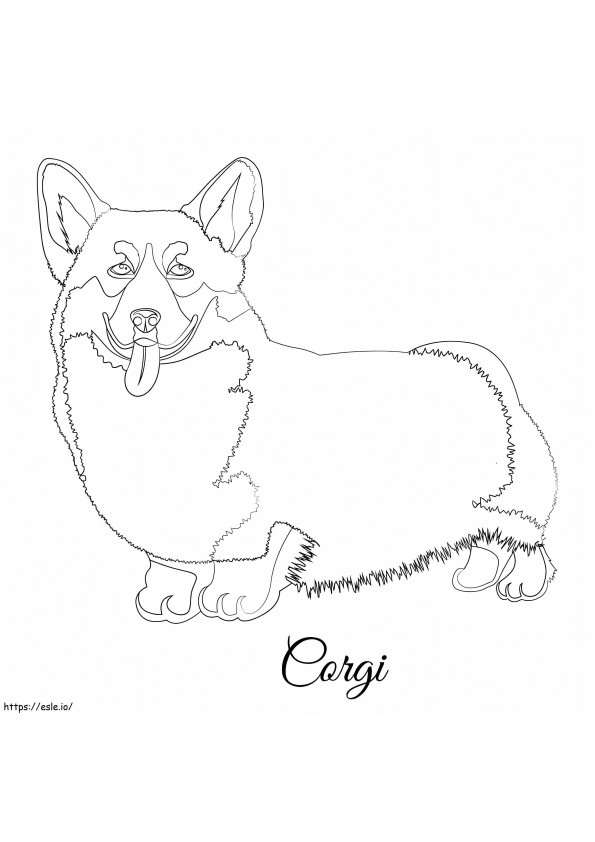 A Corgi Dog coloring page