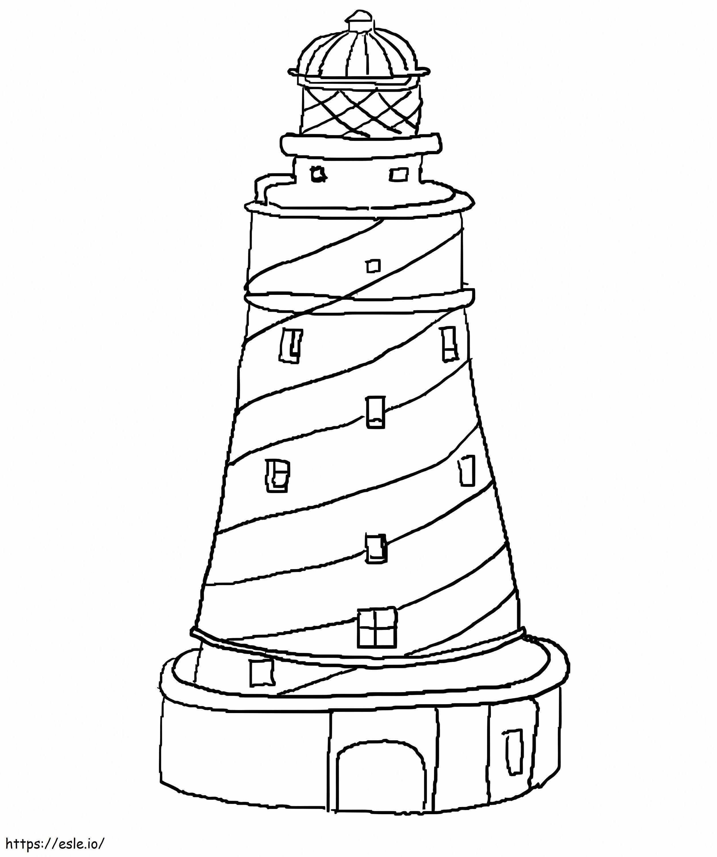 通常の灯台 2 ぬりえ - 塗り絵