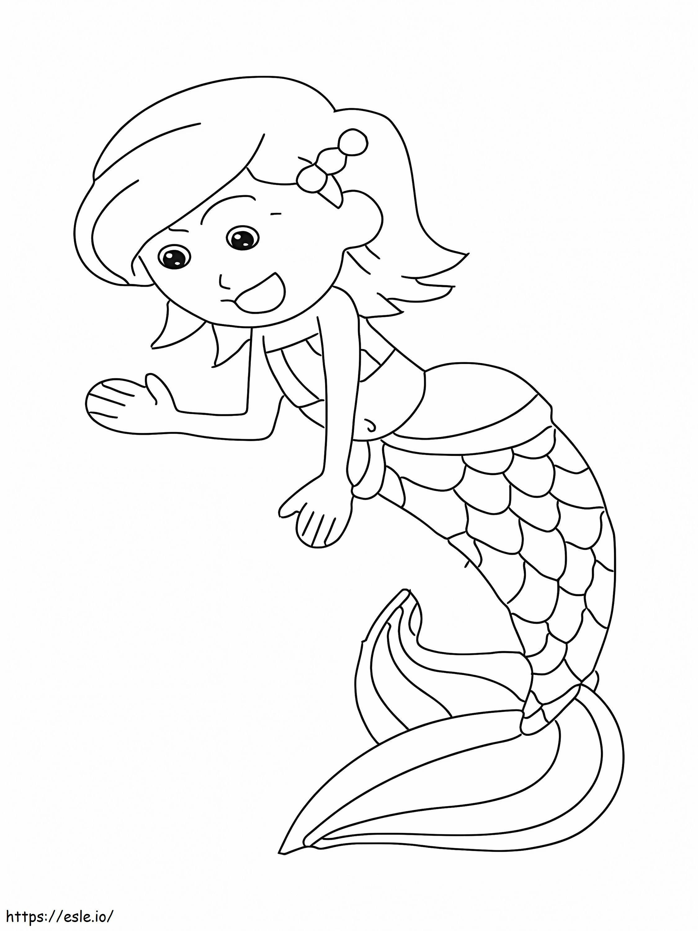 Cheerful Mermaid coloring page
