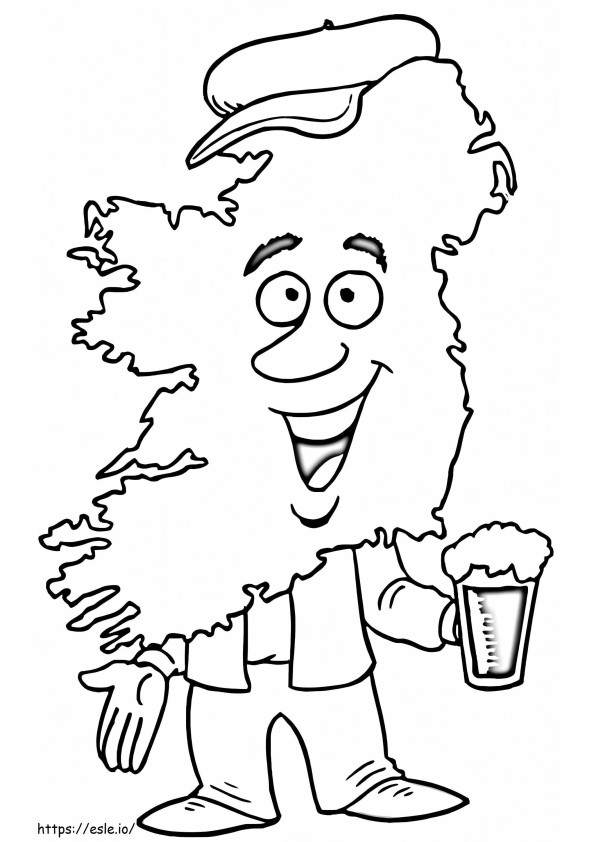 Mapa do homem da Irlanda para colorir