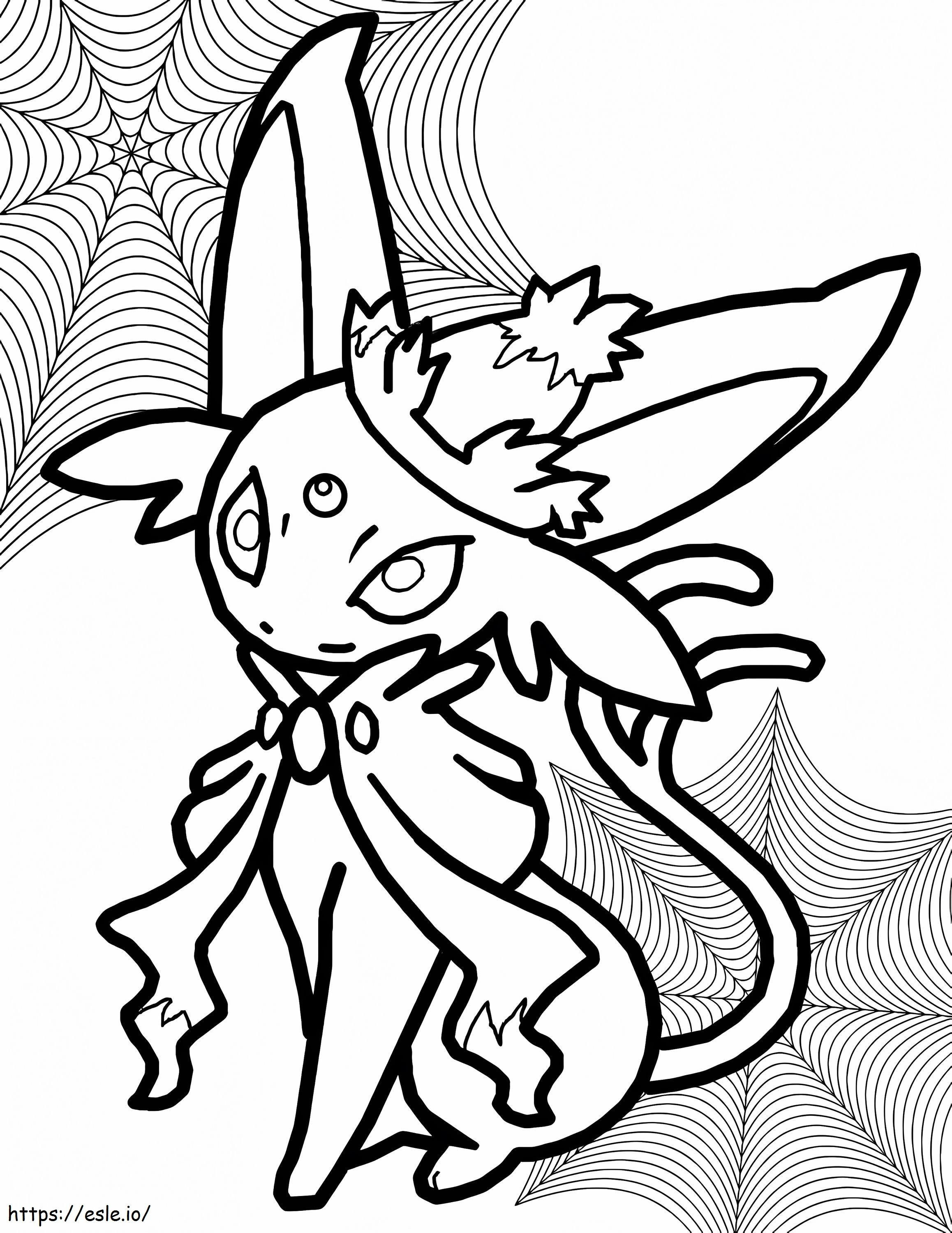 Halloween Espeon coloring page