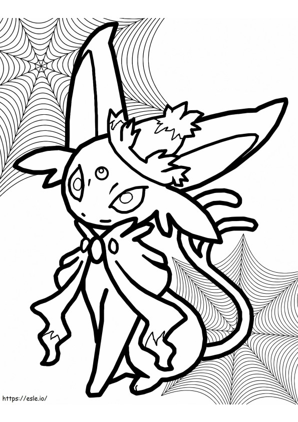 Halloween Espeon coloring page