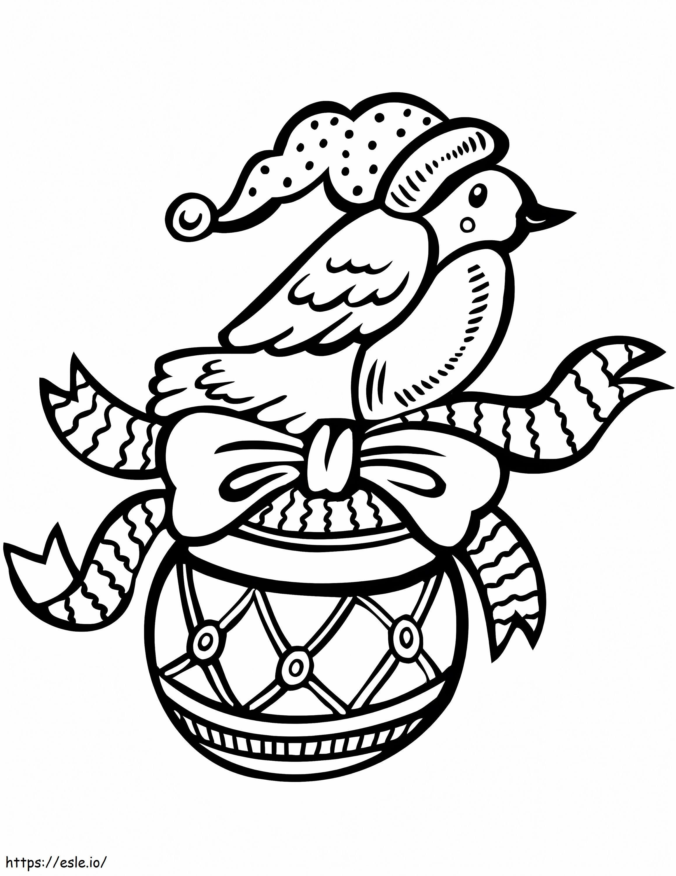 Ornament With Bird Coloring Page - Free Printable PDF