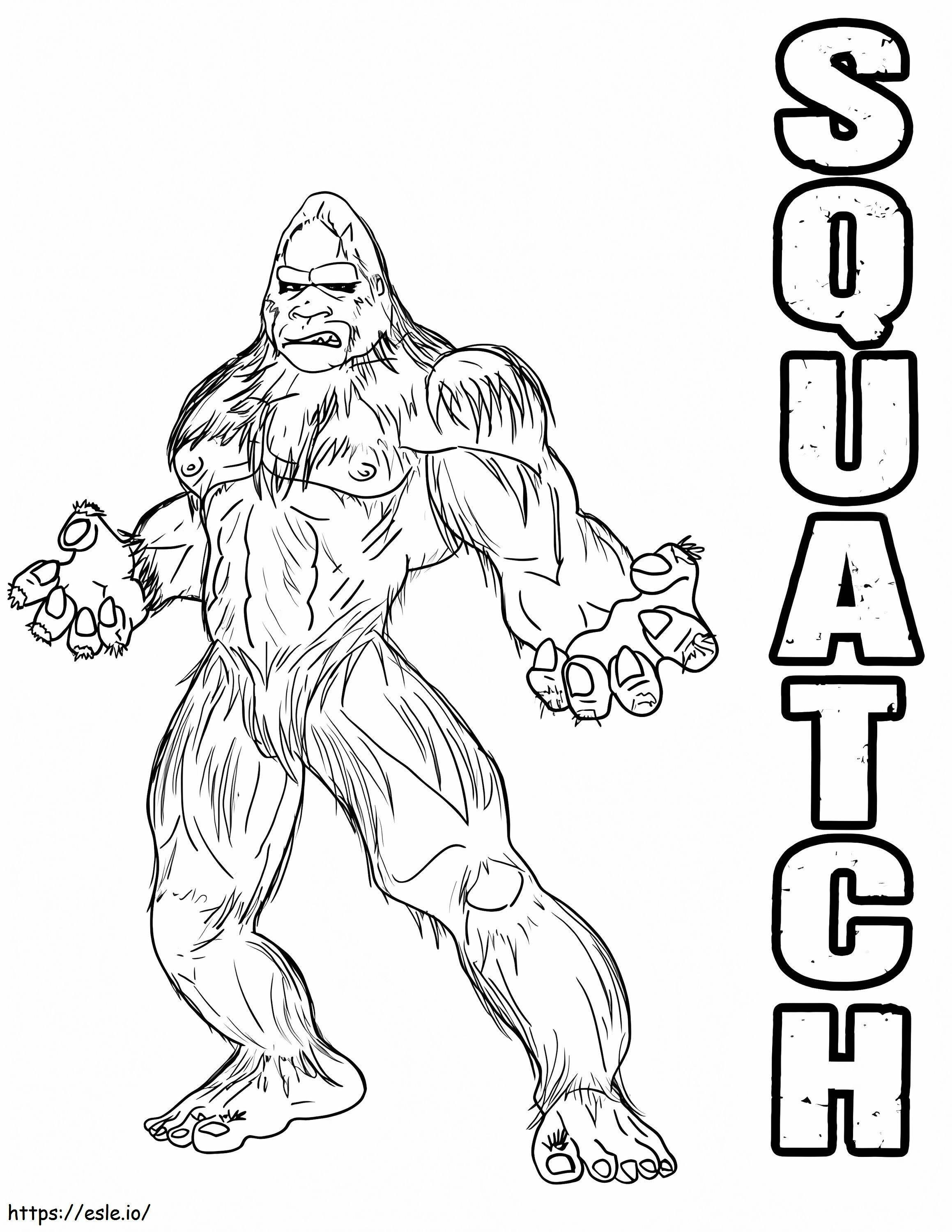 Mysterious Bigfoot 2 coloring page