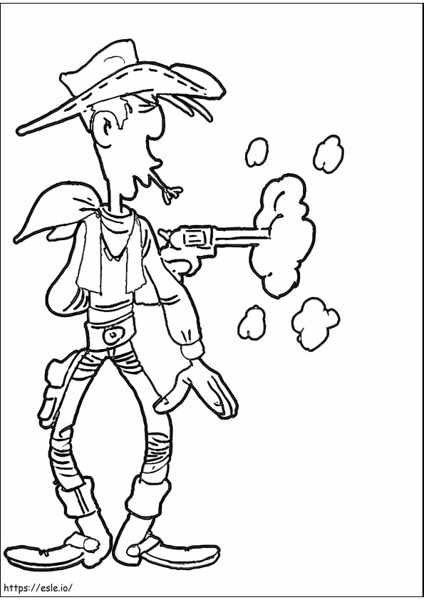 Lucky Luke Shooting coloring page