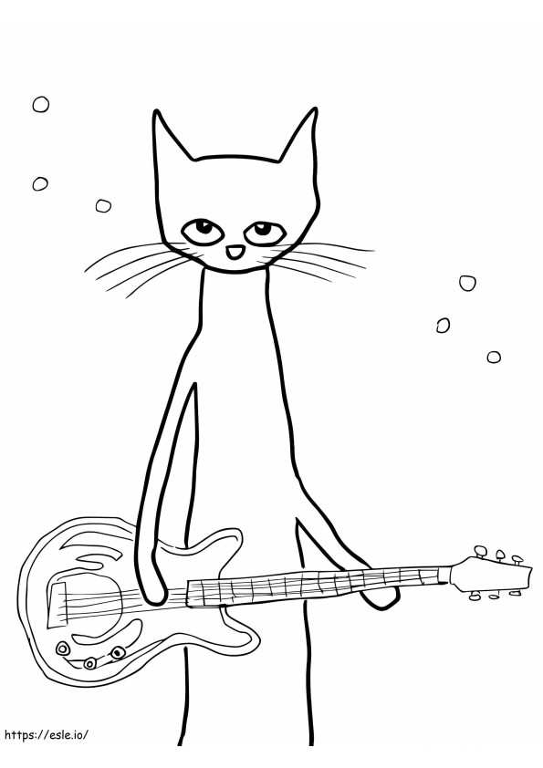 Guitarist Pete The Cat coloring page