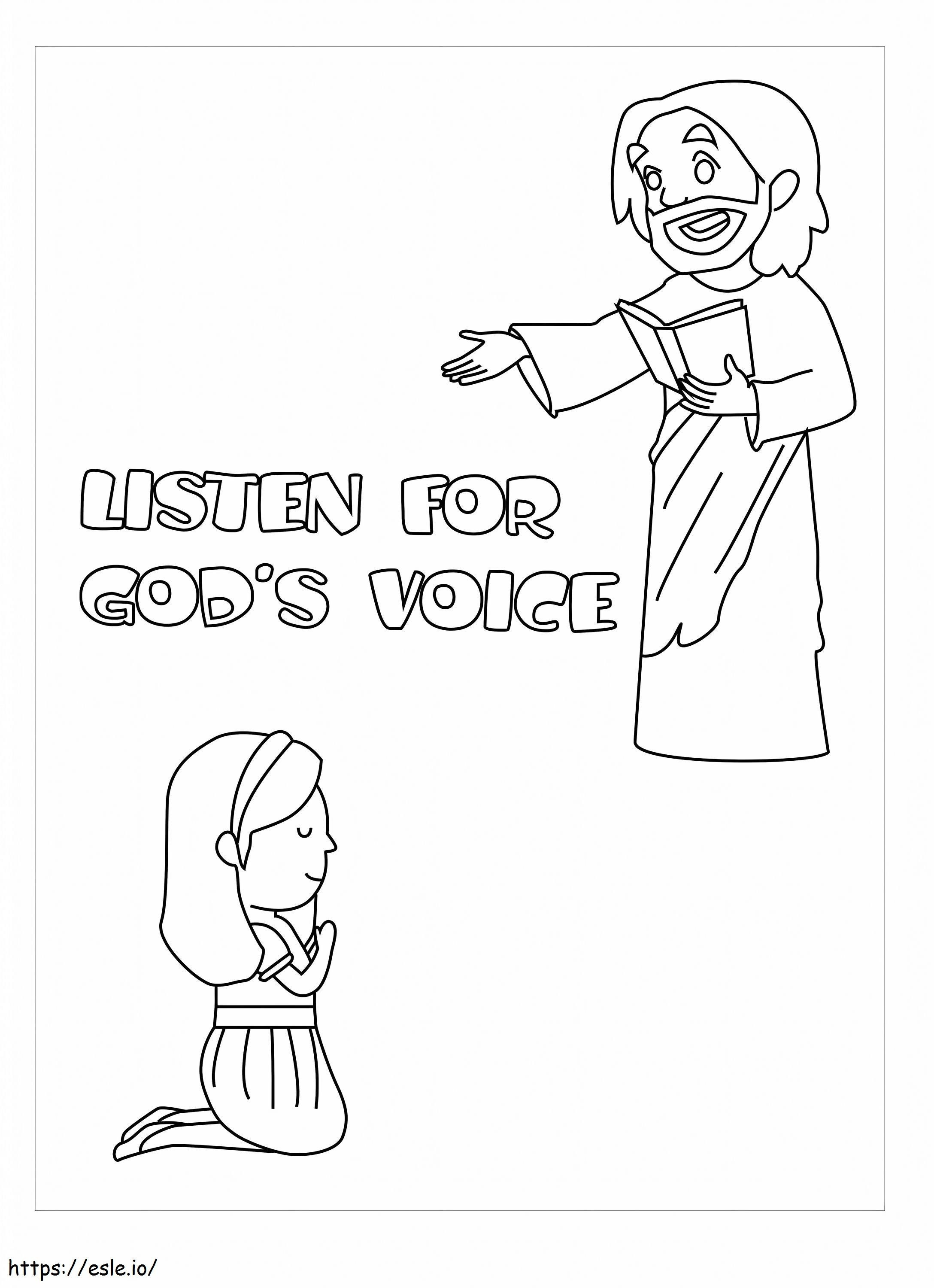 Słuchaj Głosu Boga kolorowanka