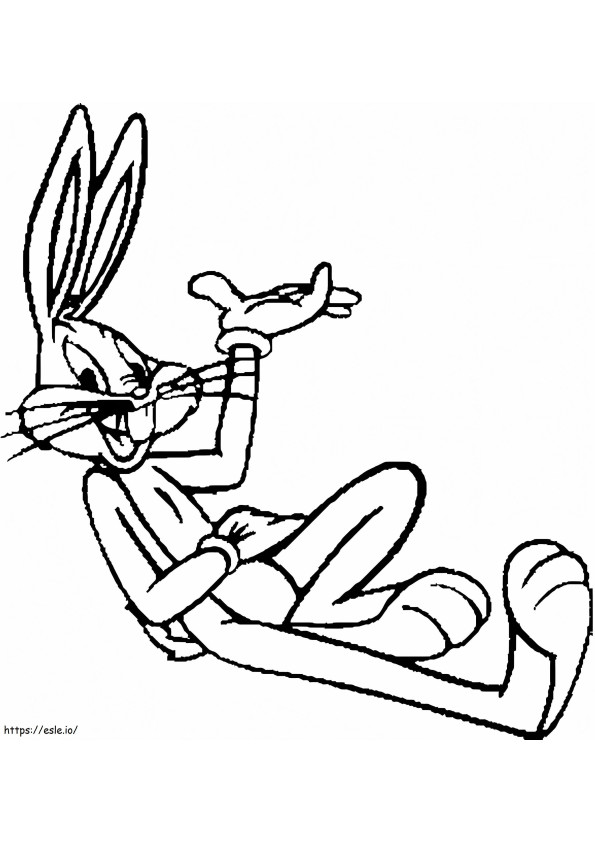 Tekening Bugs Bunny liggend kleurplaat