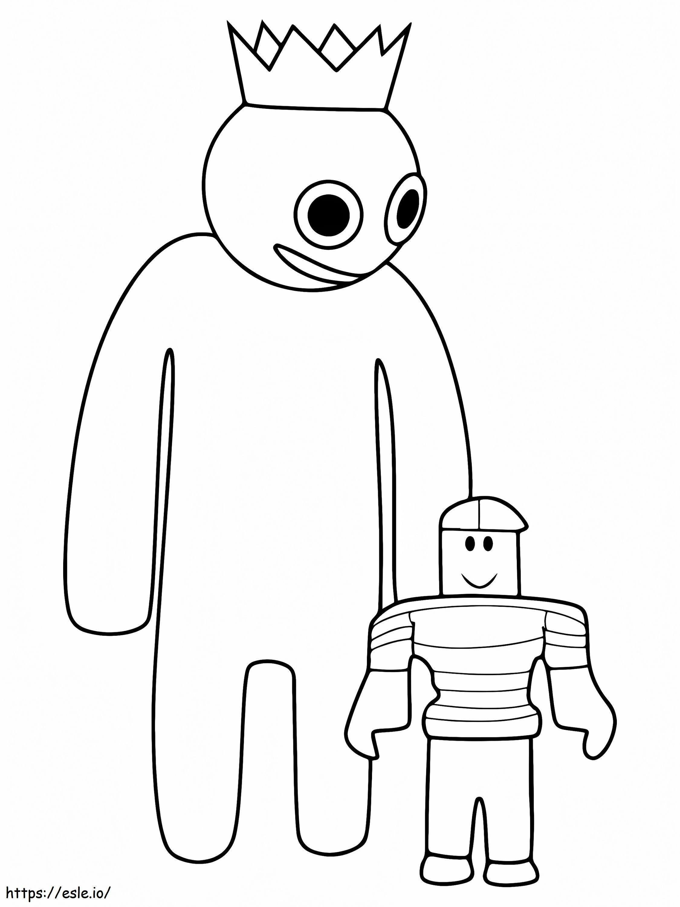 Rainbow Friends Roblox And Robot coloring page