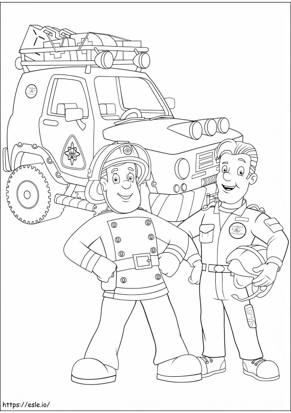 Fireman Sam And Elvis Cridlington coloring page