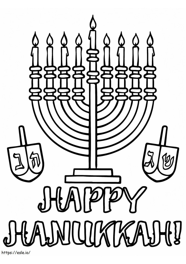 Hanukkah And Menorah coloring page